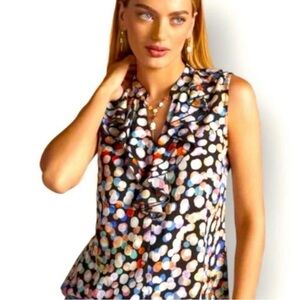 CAbi Multicolor Ruffle Blouse